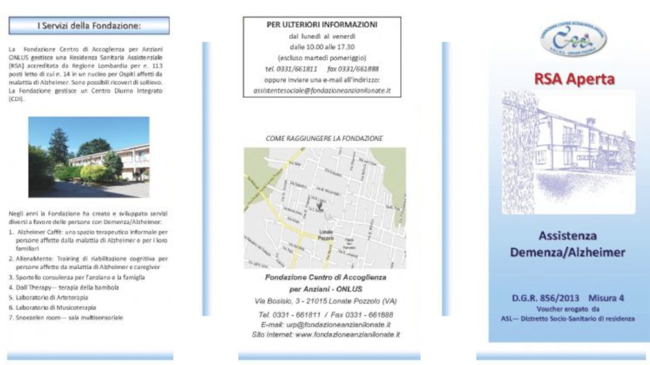 Rsa aperta Nuove prassi per l'assistenza al domicilio del malato di Alzheimer