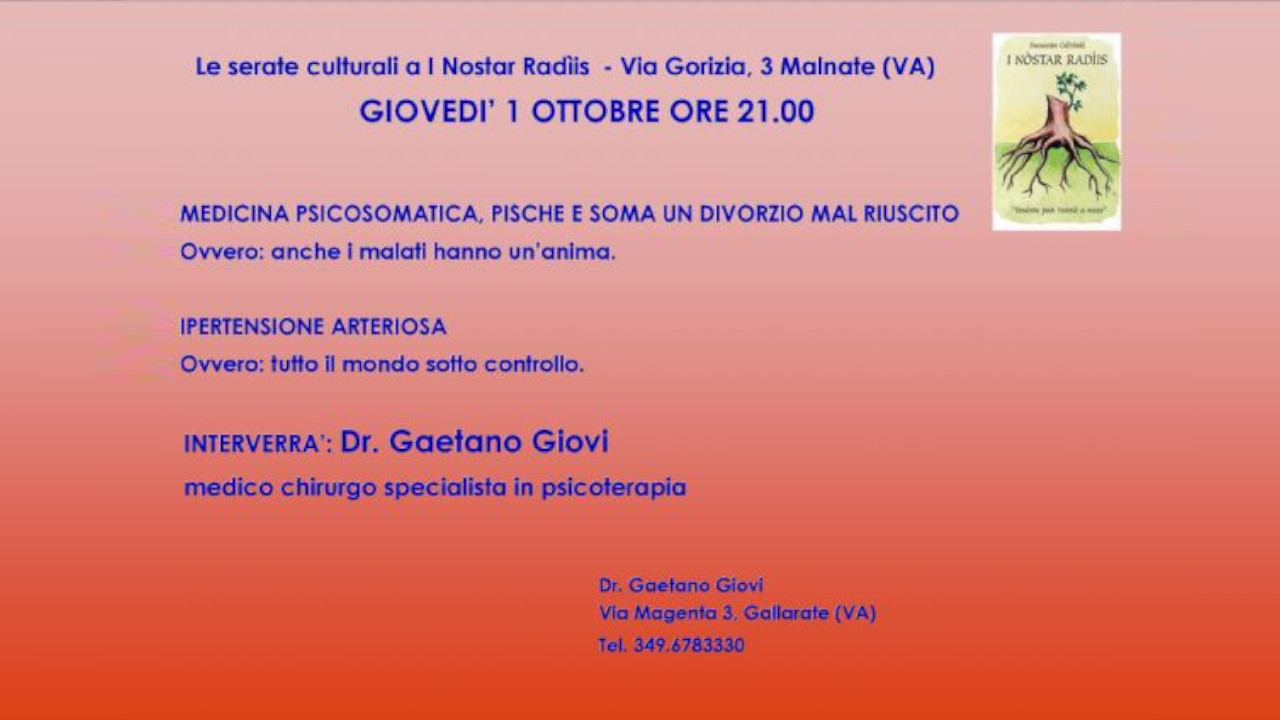 Tre serate di Medicina Psicosomatica